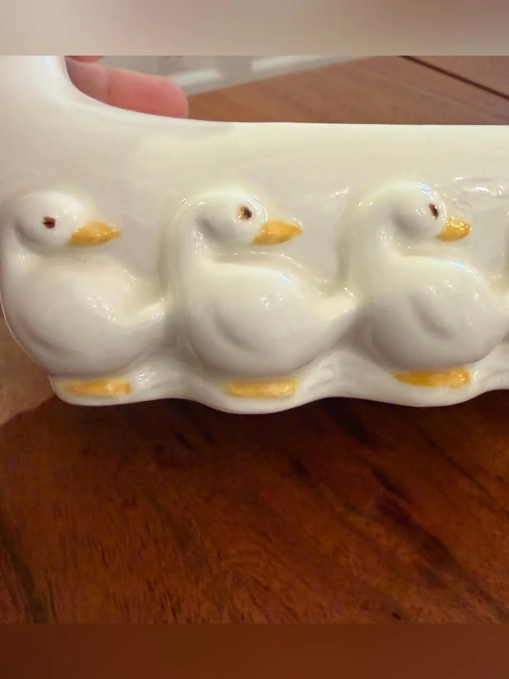 Vintage 1981 Fitz & Floyd Ceramic Duck Cracker Dish Quacker Cradle Cottagecore